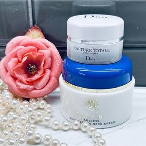 TATCHA Neck Cream & Dior Capture Totale ***EMPTY JARS ONLY*** 2PCS SET